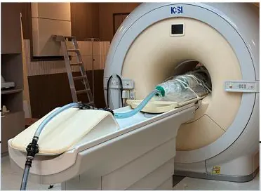 MRI 보어 안에 들어간 시험부